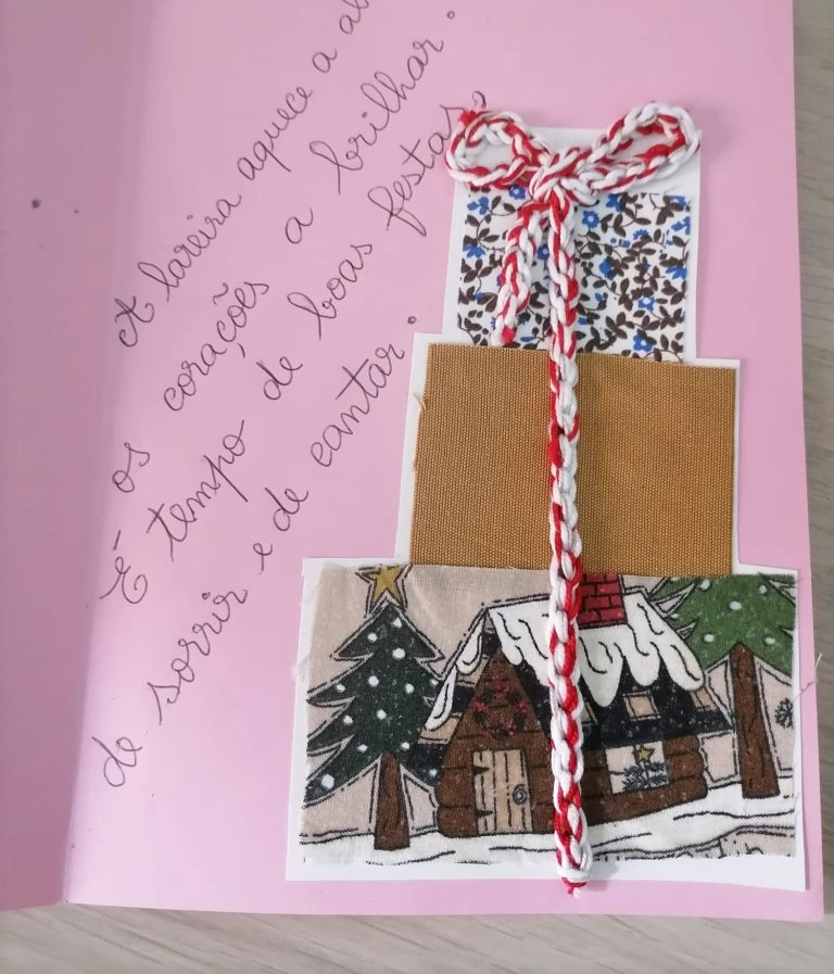 postal de natal feito manualmente